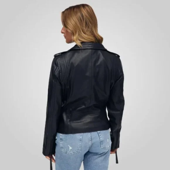 new Bod & Christensen MUFFIN Cropped Leather Biker Jacket 253